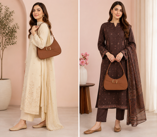 Elegant Brown Buckle Shoulder Bag for Women | Stylish Everyday Handbag