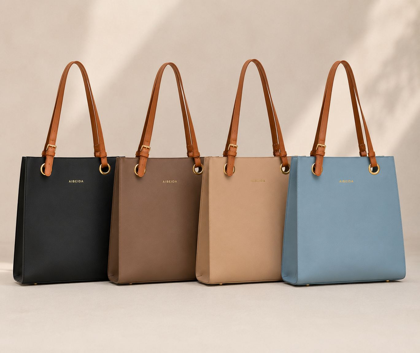 AIBEIDA Korean Premium Leather Tote Bag for Women | Large Shoulder Handbag