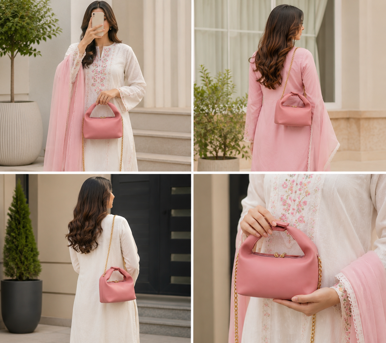 Elegant Pink Shoulder Bag for Women