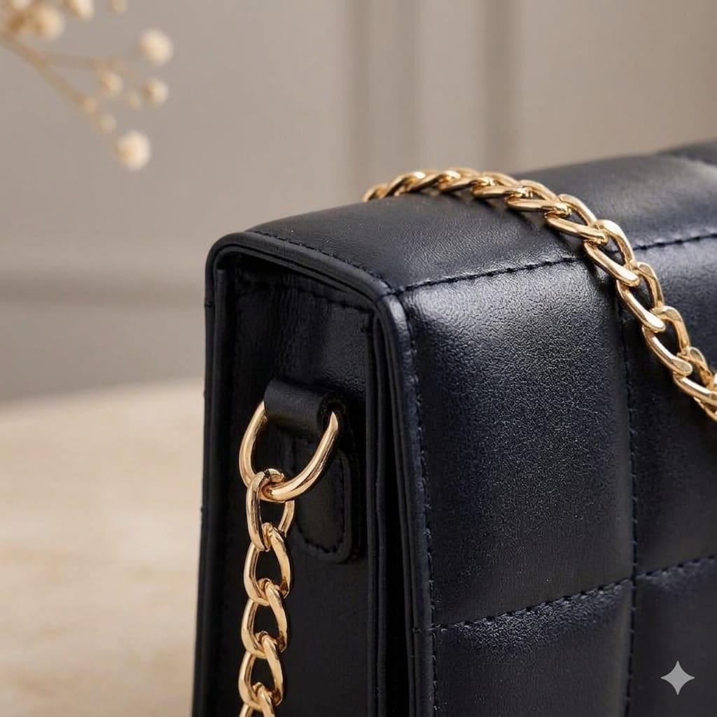 Women’s handbag Elegant Black Chain Shoulder Handbag for Women.