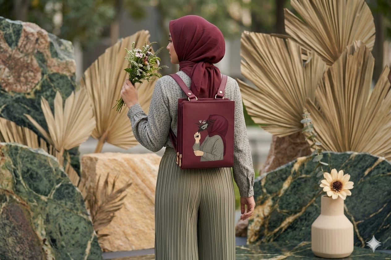 Elegant Maroon Printed Tote Bag For Girls 👜