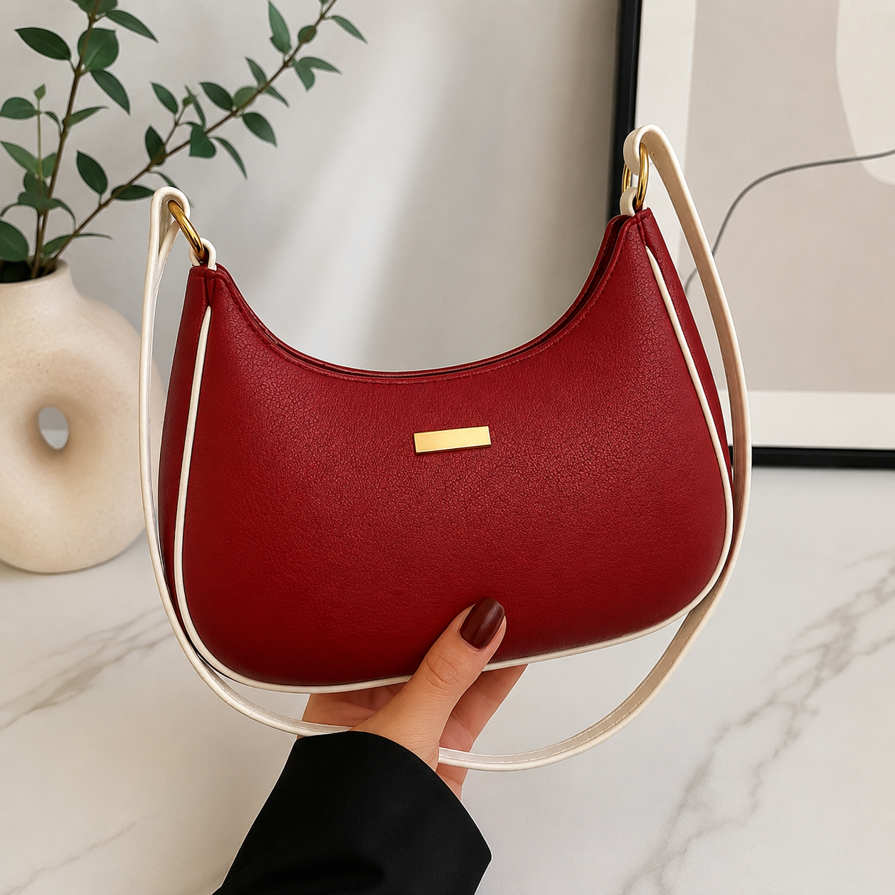 Elegant Red Mini Shoulder Bag for Women | Stylish Everyday Handbag