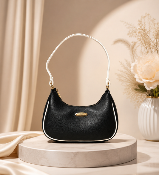Elegant Black Shoulder Handbag for Women | Premium Leather Look | Everyday Fashion Bag