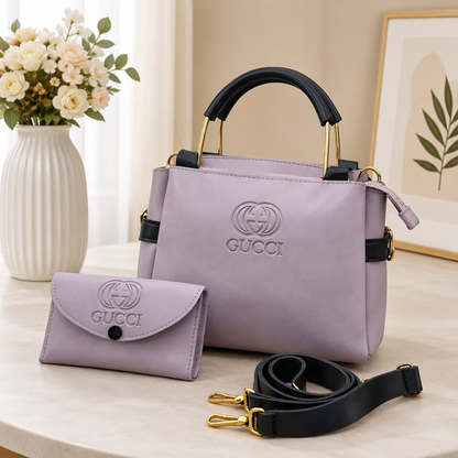 Luxury Lavender Handbag with Matching Wallet Set for Women