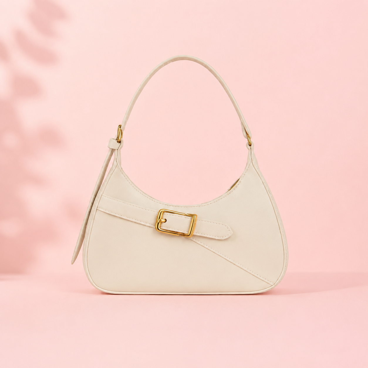 Elegant Ivory Buckle Shoulder Bag for Women