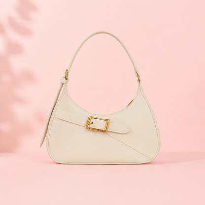 Elegant Ivory Buckle Shoulder Bag for Women