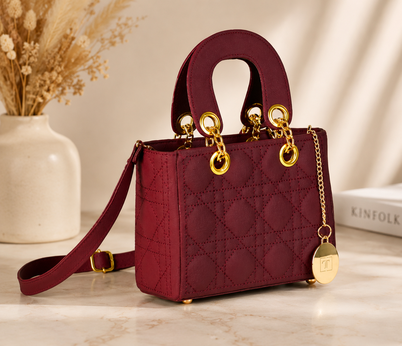 Luxury Quilted Top Handle Bag | Premium Women's Crossbody & Handbag