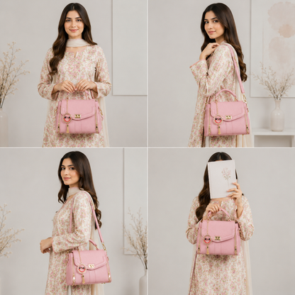 Elegant Pink Women's Handbag | Premium Crossbody & Top Handle Bag