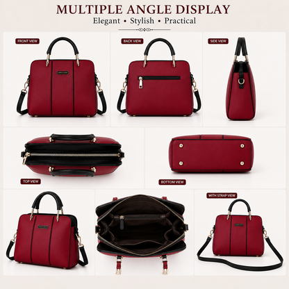 Elegant Red & Black Women's Handbag | Premium Shoulder & Hand Carry Bag