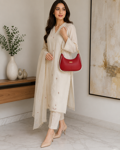 Elegant Red Mini Shoulder Bag for Women | Stylish Everyday Handbag