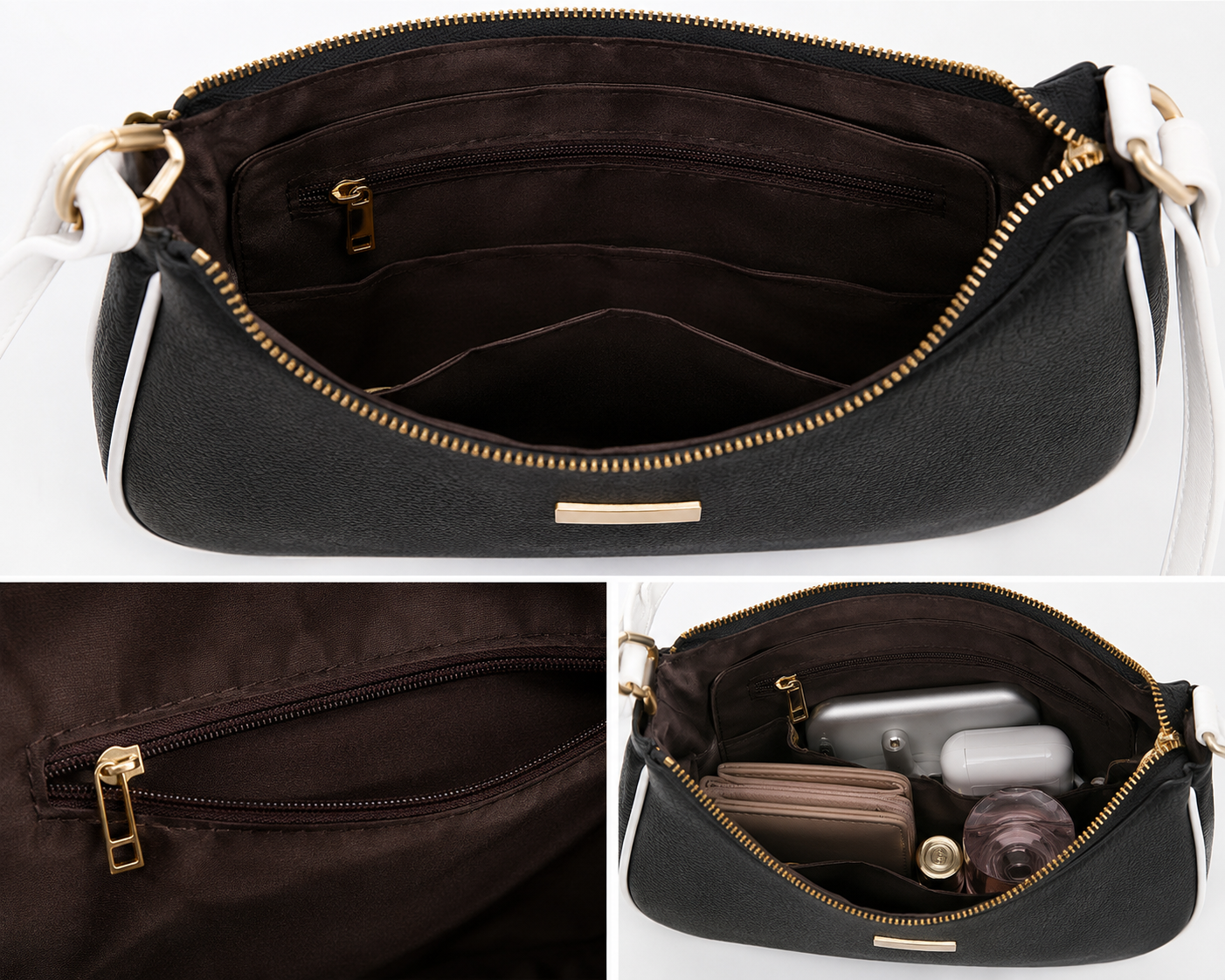 Elegant Black Crescent Shoulder Bag for Women | Stylish Everyday Handbag
