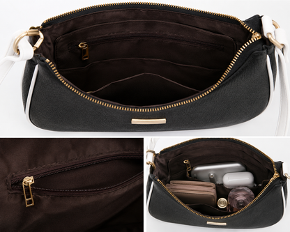 Elegant Black Crescent Shoulder Bag for Women | Stylish Everyday Handbag