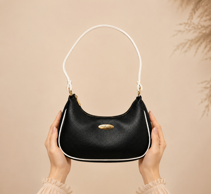 Elegant Black Shoulder Handbag for Women | Premium Leather Look | Everyday Fashion Bag