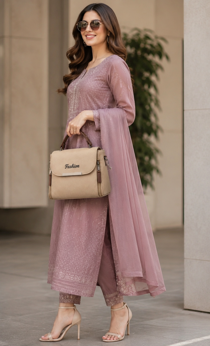 Elegant Beige Fashion Top Handle Crossbody Bag for Women