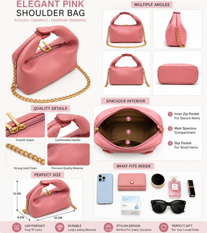 Elegant Pink Shoulder Bag for Women