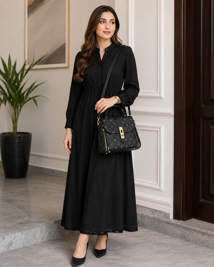 Luxury Black Monogram Top Handle Women's Handbag | Crossbody & Shoulder Bag