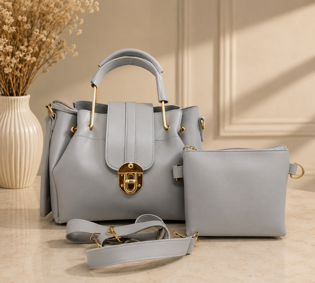 The Crown Satchel – Duet Charm Set Handbag for Women