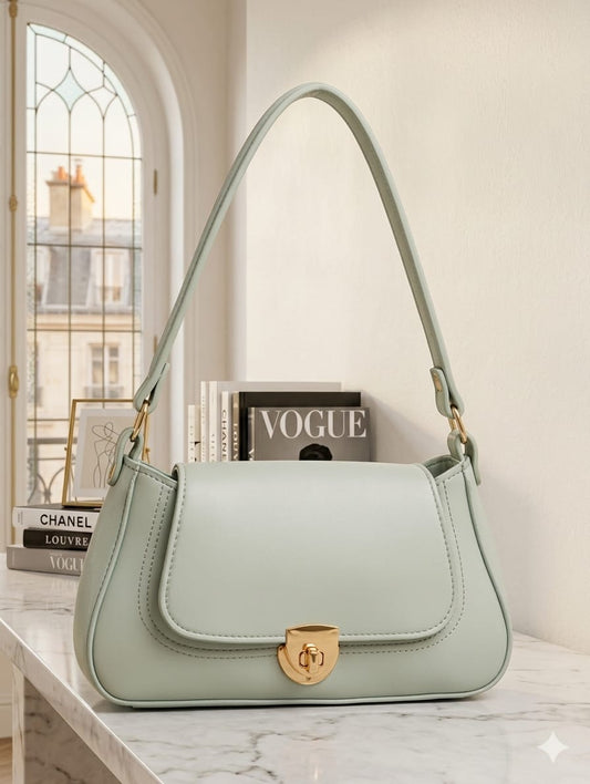 Mint Green Shoulder Baguette Bag