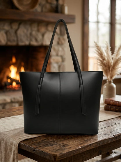 Premium Black Tote Handbag for Women – Elegant Shoulder Bag