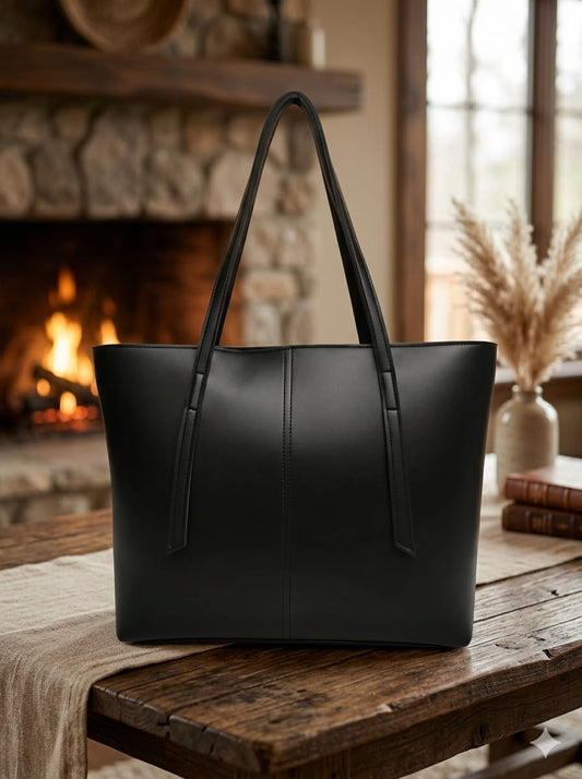 Premium Black Tote Handbag for Women – Elegant Shoulder Bag