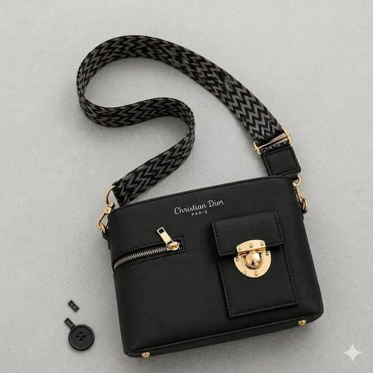 Luxury Premium Women Crossbody Shoulder Bag – Black
