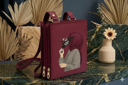 Elegant Maroon Printed Tote Bag For Girls 👜