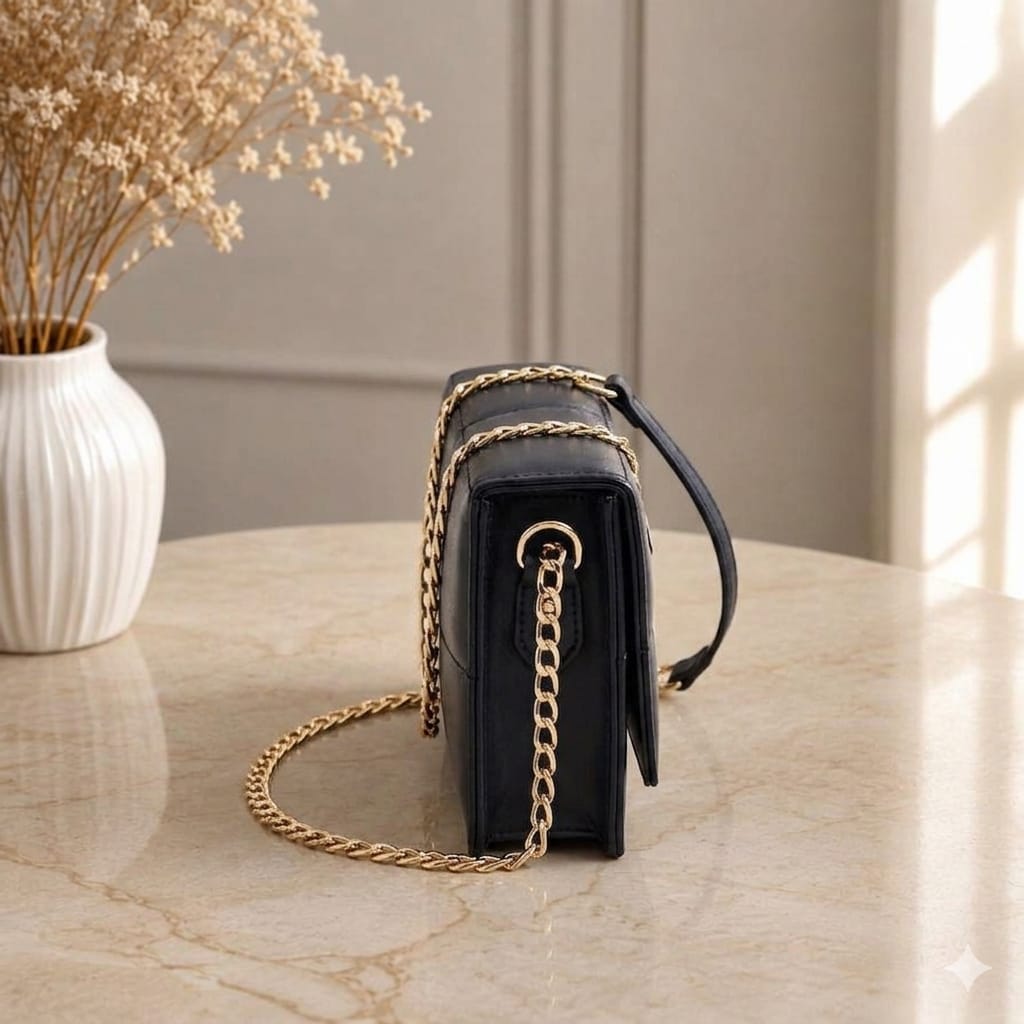Women’s handbag Elegant Black Chain Shoulder Handbag for Women.