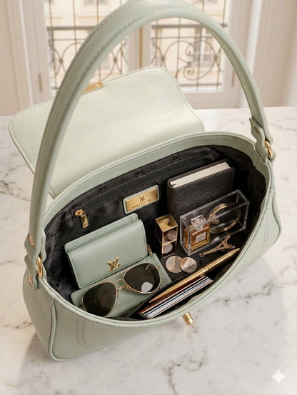 Mint Green Shoulder Baguette Bag