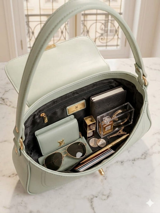Mint Green Shoulder Baguette Bag