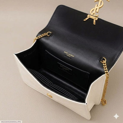 Luxury White Chain Shoulder Bag for Women – Premium Crossbody Purse