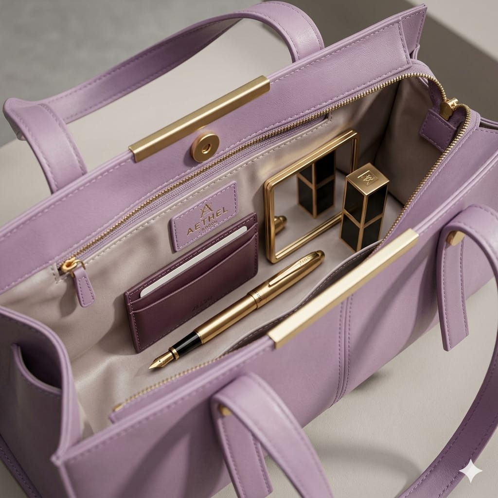 Elegant Women Premium Tote Handbag – Lavender Pink