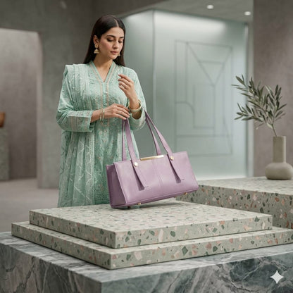 Elegant Women Premium Tote Handbag – Lavender Pink