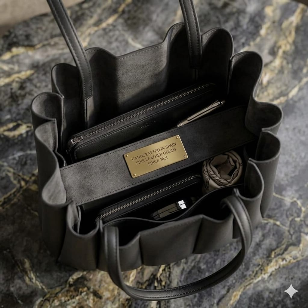Black Pleated PU Leather Shoulder Bag for Women