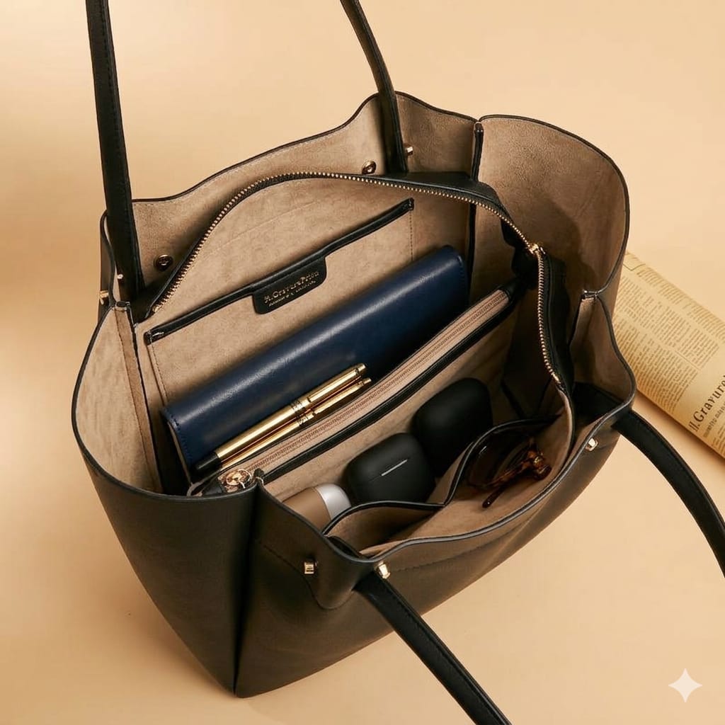 Black Women's Large Capacity Tote Bag– Premium Shoulder Bag.