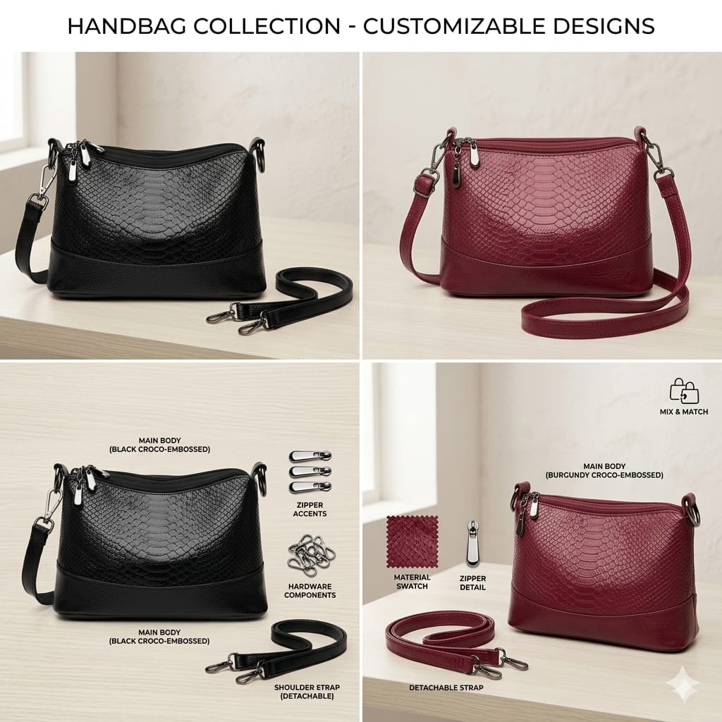Luxury Snake Texture Crossbody Shoulder Bag For Women