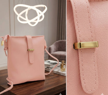 Elegant Pink Mini Crossbody Shoulder Bag for Women