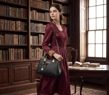 Elegant Black Women’s Handbag with Shoulder Strap – Premium Tote Bag