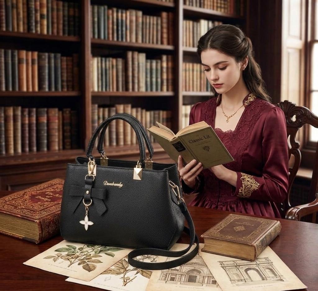 Elegant Black Women’s Handbag with Shoulder Strap – Premium Tote Bag