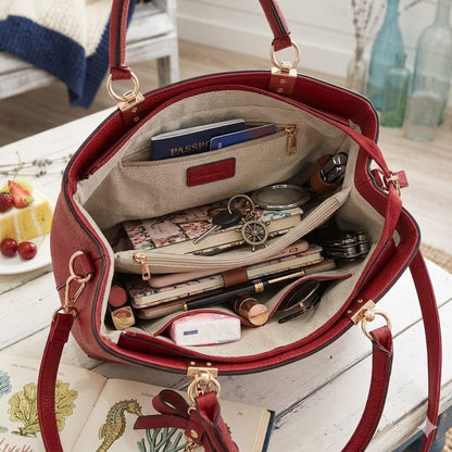 Elegant Red Women’s Handbag | Premium Shoulder & Crossbody Tote Bag