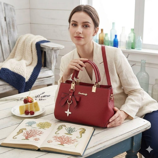 Elegant Red Women’s Handbag | Premium Shoulder & Crossbody Tote Bag