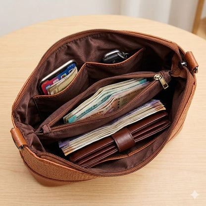 Chic Brown Crossbody Purse. Luxe Textured Crossbody Handbag – Brown