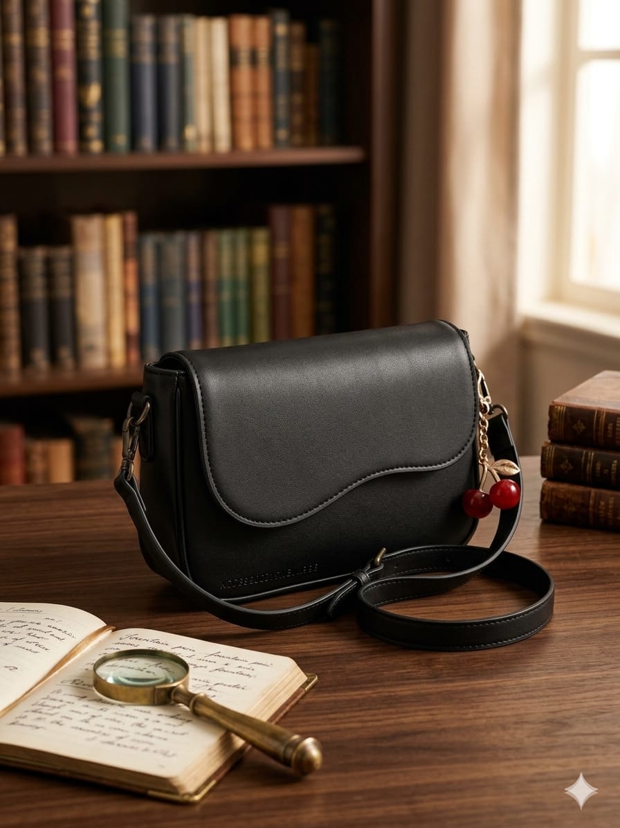 Women's Black Leather Shoulder Bag – Stylish & Premium Handbag