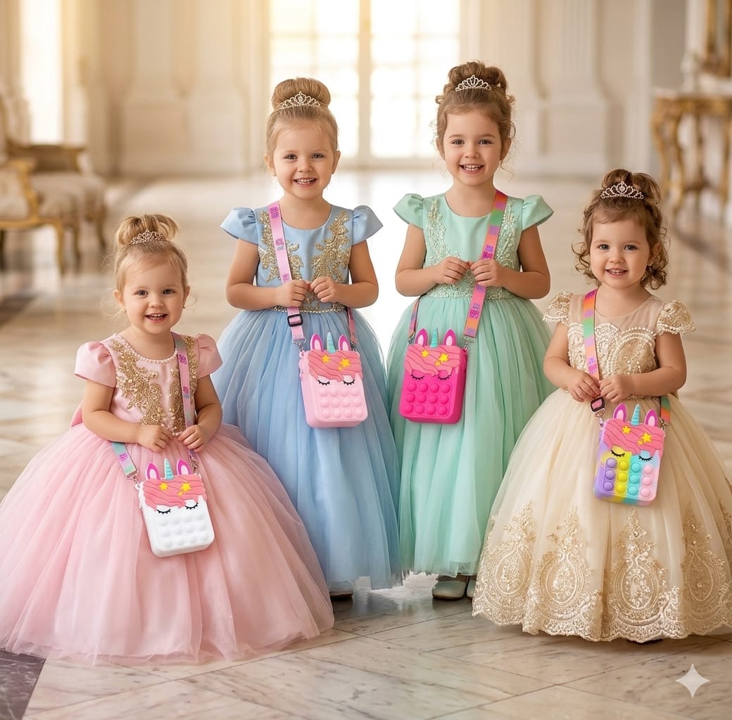 Cute Unicorn Kids Crossbody Bag – Pink Silicone Shoulder Bag