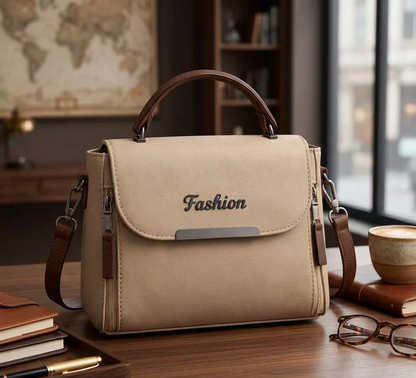 Elegant Beige Fashion Top Handle Crossbody Bag for Women